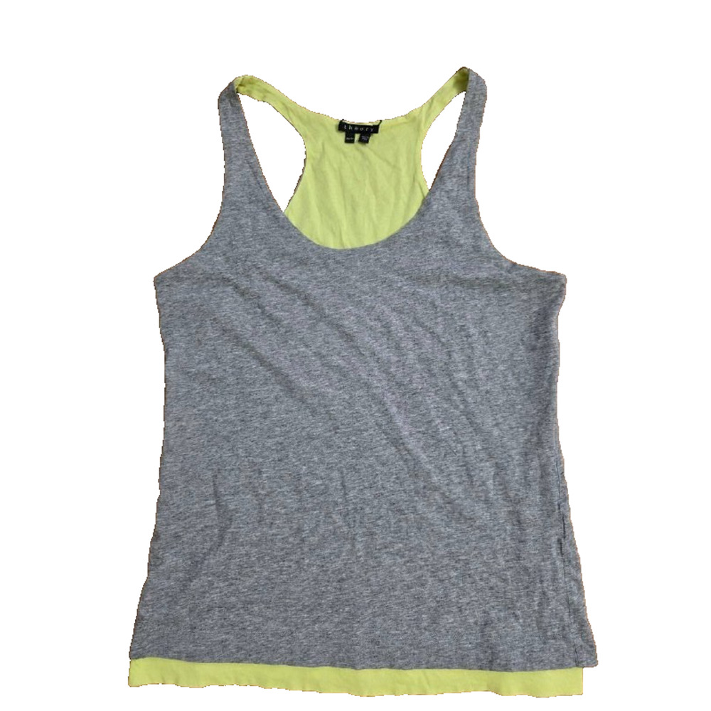 Theory reversible racerback tank top Grey/yellow size Medium A001282